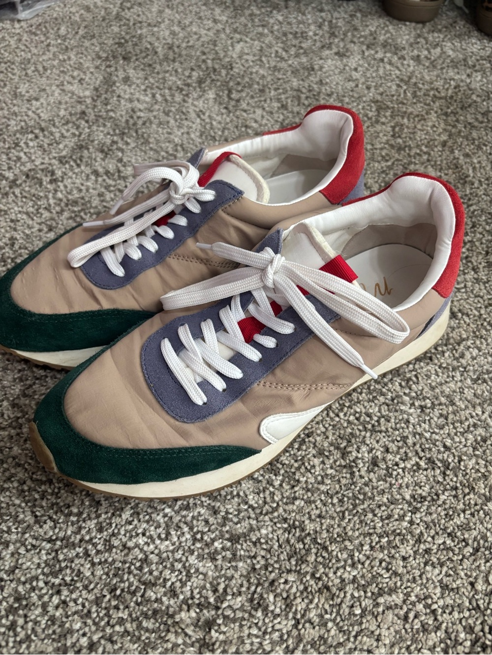 Matisse Beige Green Blue Red Colorblock Women's Sneakers